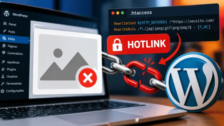 Ilustração sobre Hotlink Protection causando imagens quebradas no WordPress